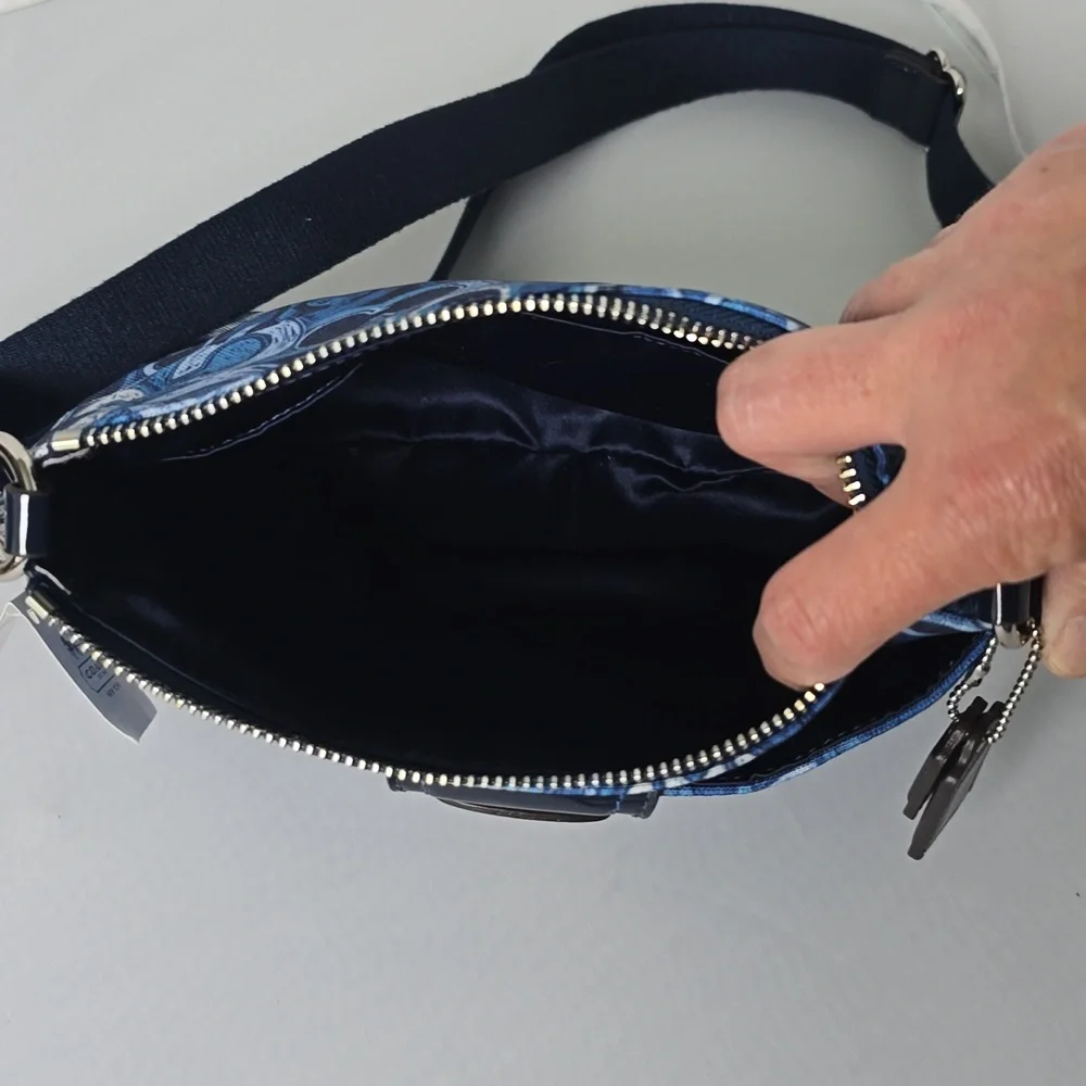 NWT Coach Blue Patterned Crossbody Bag - Picture 6 of 10
